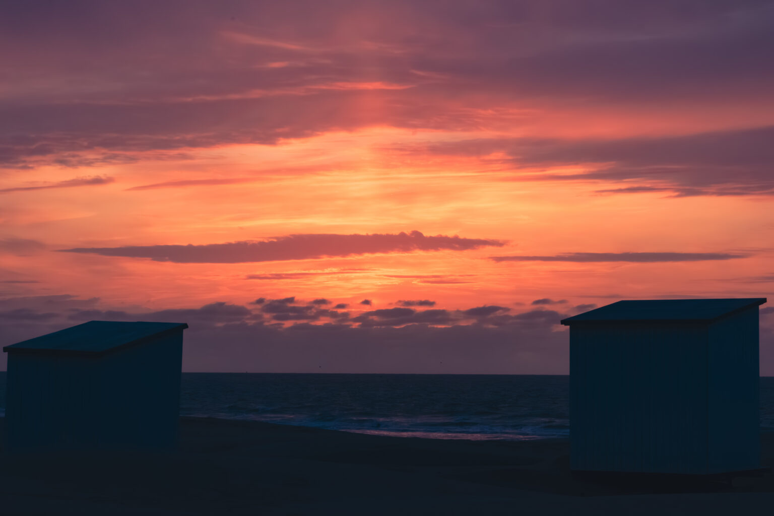 Couché de soleil sur la mer